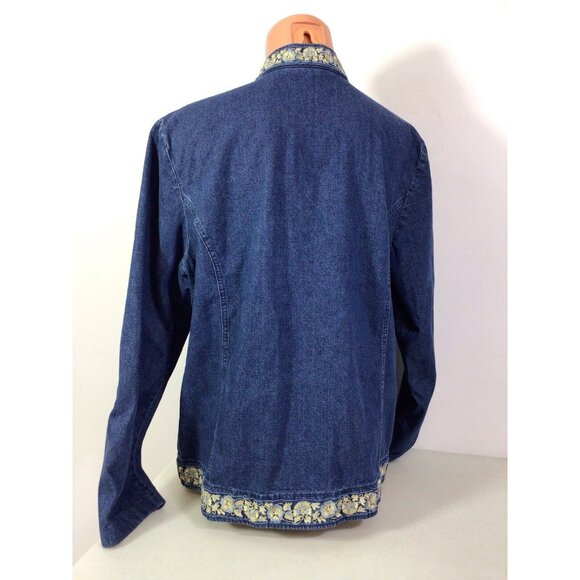 Orvis Jean Jacket Floral Embroidered Womens Large - Picture 5 of 6